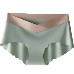 "Premium Ice Silk Seamless Panties: Women's Comfortable Low-Waist Briefs in Large Size, Ideal for Maternity Wear and Sexy Lingerie"