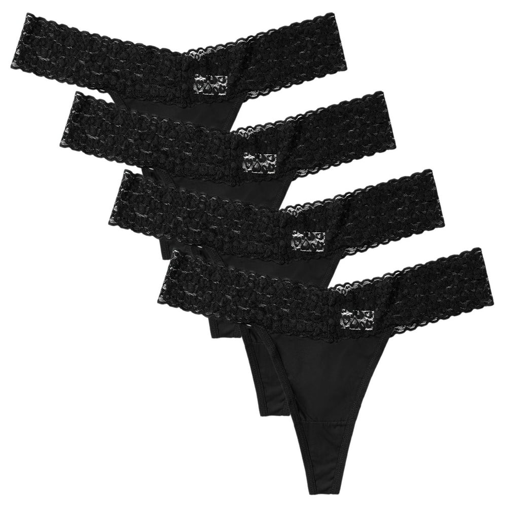 Women Thong Sexy Lace Hipster Underwear Panties Pack of 4