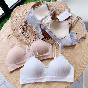 "New Seamless Wireless Bralette: Push-Up Lingerie for Women, Plus Size, B Cup, Cotton Brassiere"
